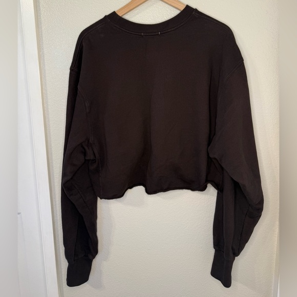 Good American Cropped Cotton Sweatshirt Size 4 - Picture 4 of 8